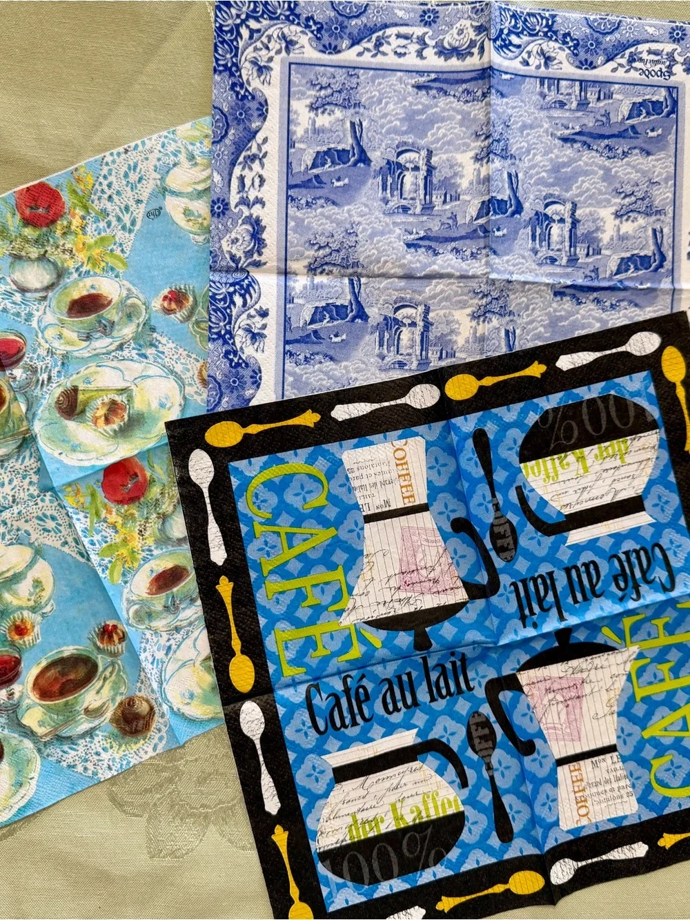 10 Baking, Café & Beverage Paper Napkins – Decoupage / Junk Journal Craft Bundle